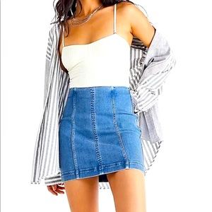 Free People Modern Femme Denim Skirt